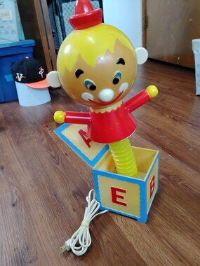 Vintage Dolly Toy Jack In Box Night Light Kid Child Nursery Lamp